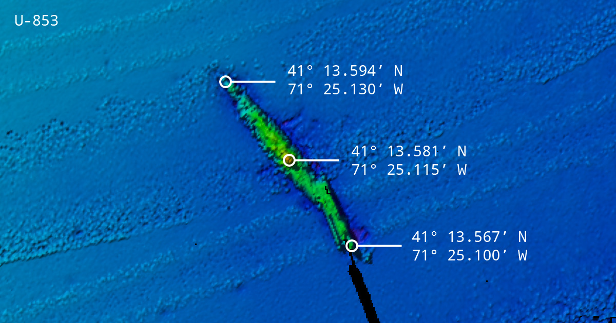 U 853 German U Boat Map Images and Photos finder