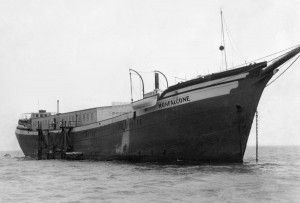 Gambling barge Monfalcone. Photo from the San Francisco Maritime National Historic Park.