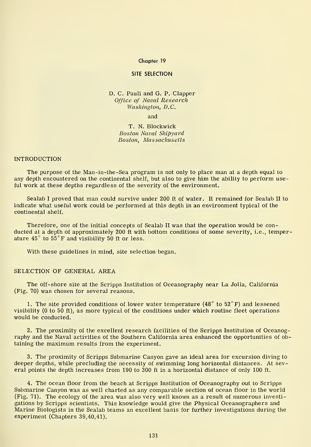 Project Sealab Report 1967 Page 131.