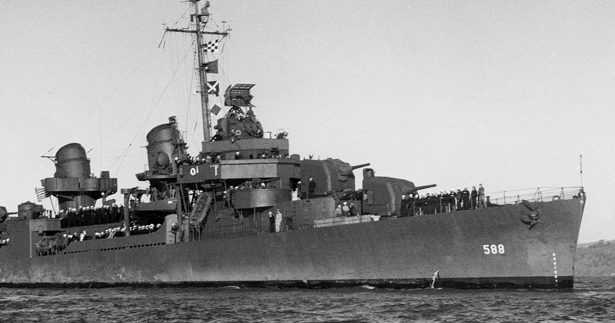 USS BURNS 1946. Photo Courtesy of Larry Cote.