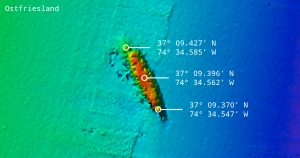 Ostfriesland 2m Multibeam with coordinates.